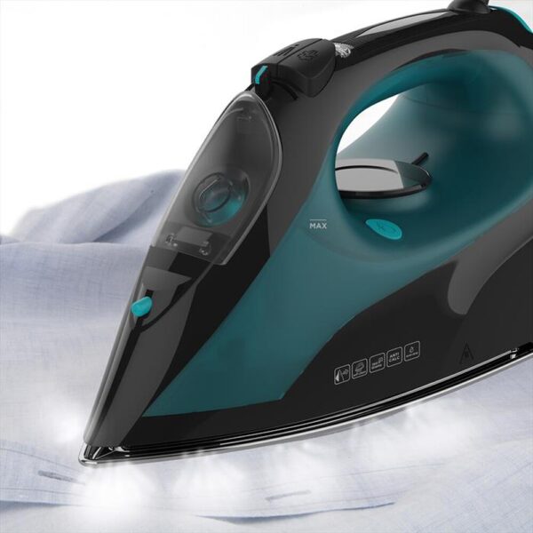 Ferro da stiro BLACK&DECKER Piastra in ceramica 2400 Watt colore Nero/Smeraldo cod: BXIR2403E - immagine 2