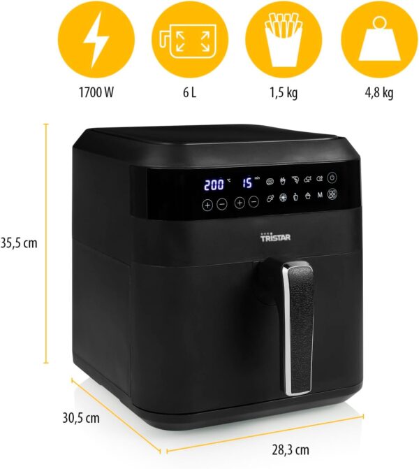 Friggitrice Ad Aria TRISTAR Potenza 1700 W 6 Litri Cod: FR-6999 - immagine 2