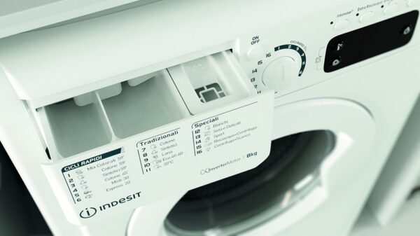 Lavatrice INDESIT a libera installazione 8 Kg Classe C Centrifuga 1200 giri Cod: EWE 81284 W IT - immagine 2