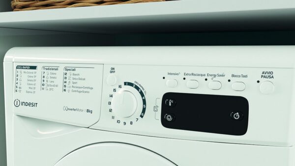 Lavatrice INDESIT a libera installazione 8 Kg Classe C Centrifuga 1200 giri Cod: EWE 81284 W IT - immagine 3
