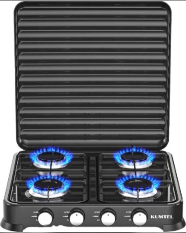 Fornello 4 fuochi gas nero Kumtell HGCL-1010B