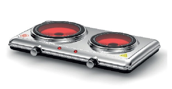 Fornello elettrico KUMTEL 2 fuochi 2100 W colore Inox cod: HCD-1002
