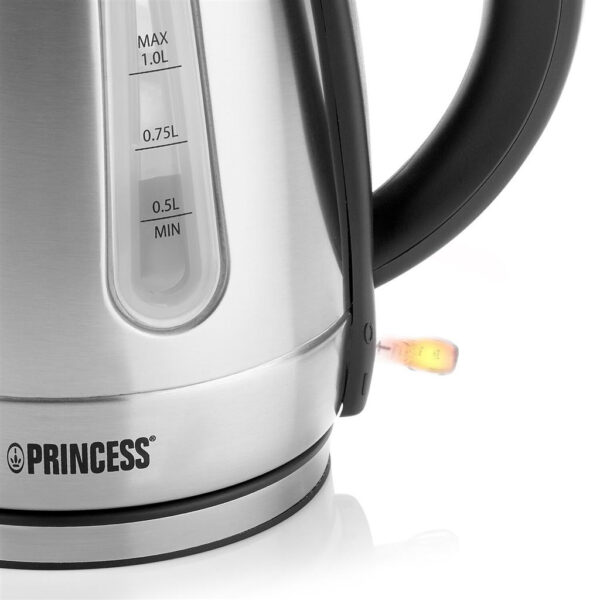 Bollitore PRINCESS 1 Litro potenza 2200W colore Acciao inox/nero cod: 236023 - immagine 2