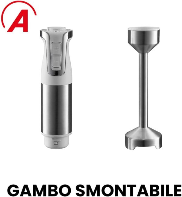 Mixer a immersione ARDES potenza 1000 Watt 4 lame colore Inox cod: ARMIX02 - immagine 3