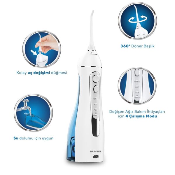 Idropulsore KUMTEL dentale e orale portatile a 3 testine cod: HDD-01 - immagine 3