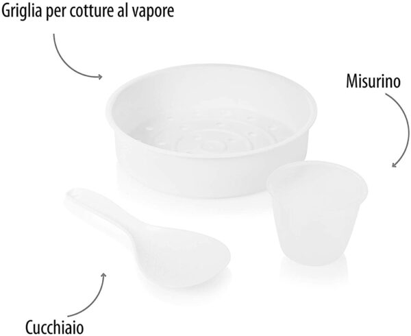Cuoci Riso TRISTAR Multicooker 1,5 LT, potenza 500W colore Acciaio Inox cod: RK-6132 - immagine 4