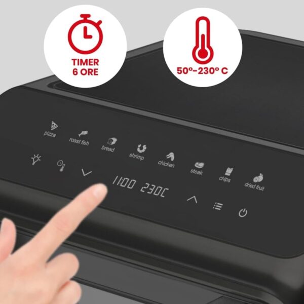 Friggitrice Ad Aria ARDES Potenza 2000 W 10 Litri XXL colore Nero Cod: ARFRYA09GP - immagine 5
