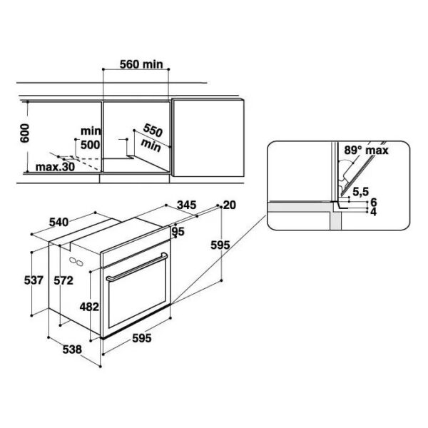 Forno Elettrico HOTPOINT da Incasso Capacità 73 L Multifunzione Ventilato Colore Acciaio Inox cod: FI6 861 SP IX HA - immagine 2