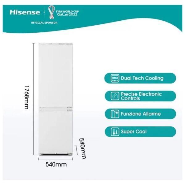 Frigorifero Combinato HISENSE da incasso No Frost 255 lt RIB312F4AWE - immagine 3