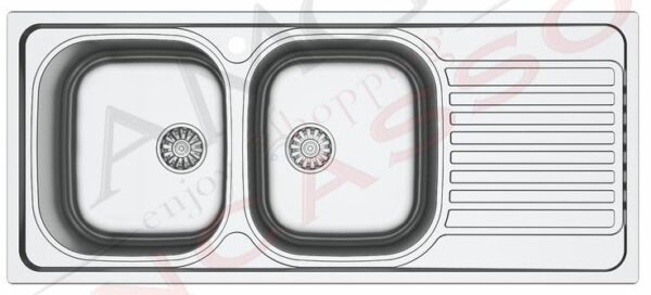 Lavello APELL 2 Vasche con gocciolatoio a destra colore Acciaio cod: OHN1162IRPC