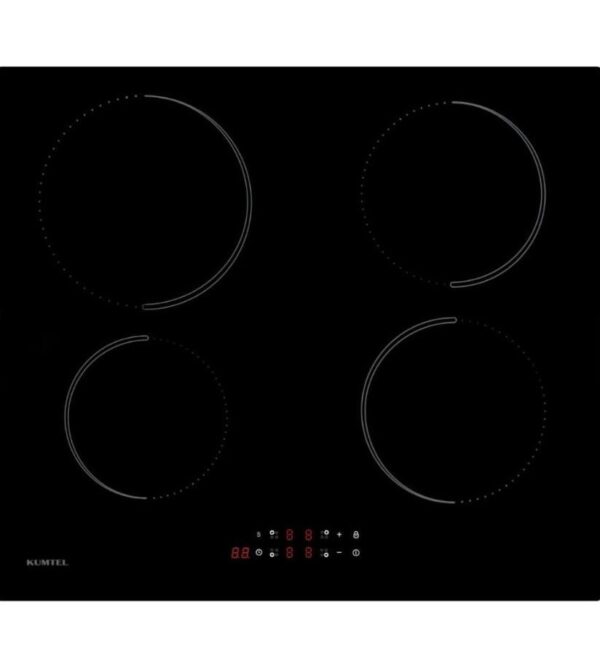 Piano Cottura KUMTEL a induzione 4 Fuochi 60 cm Colore vetro nero HI6-4TB