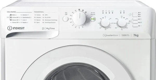 Lavatrice INDESIT Standard 7 Kg classe A 1200 giri Inverter cod: MTWC 71296 W IT - immagine 2