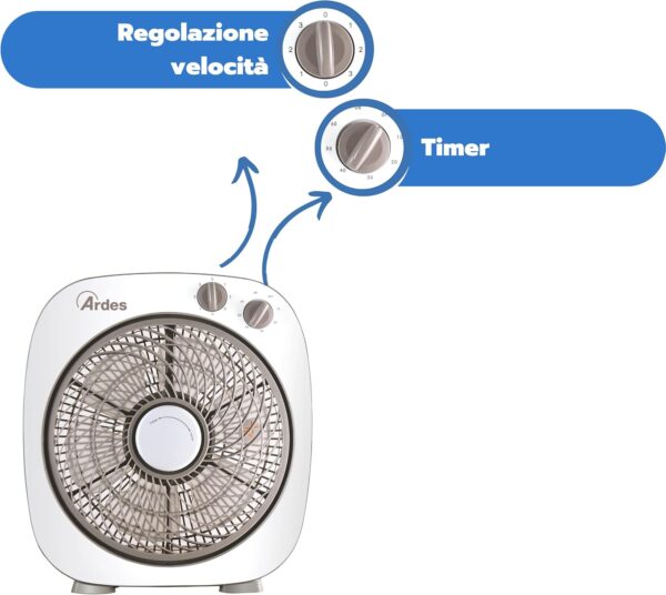 Ventilatore box ARDES "FLOOR 26" 50 W 3 velocità cod: AR5B24 - immagine 3